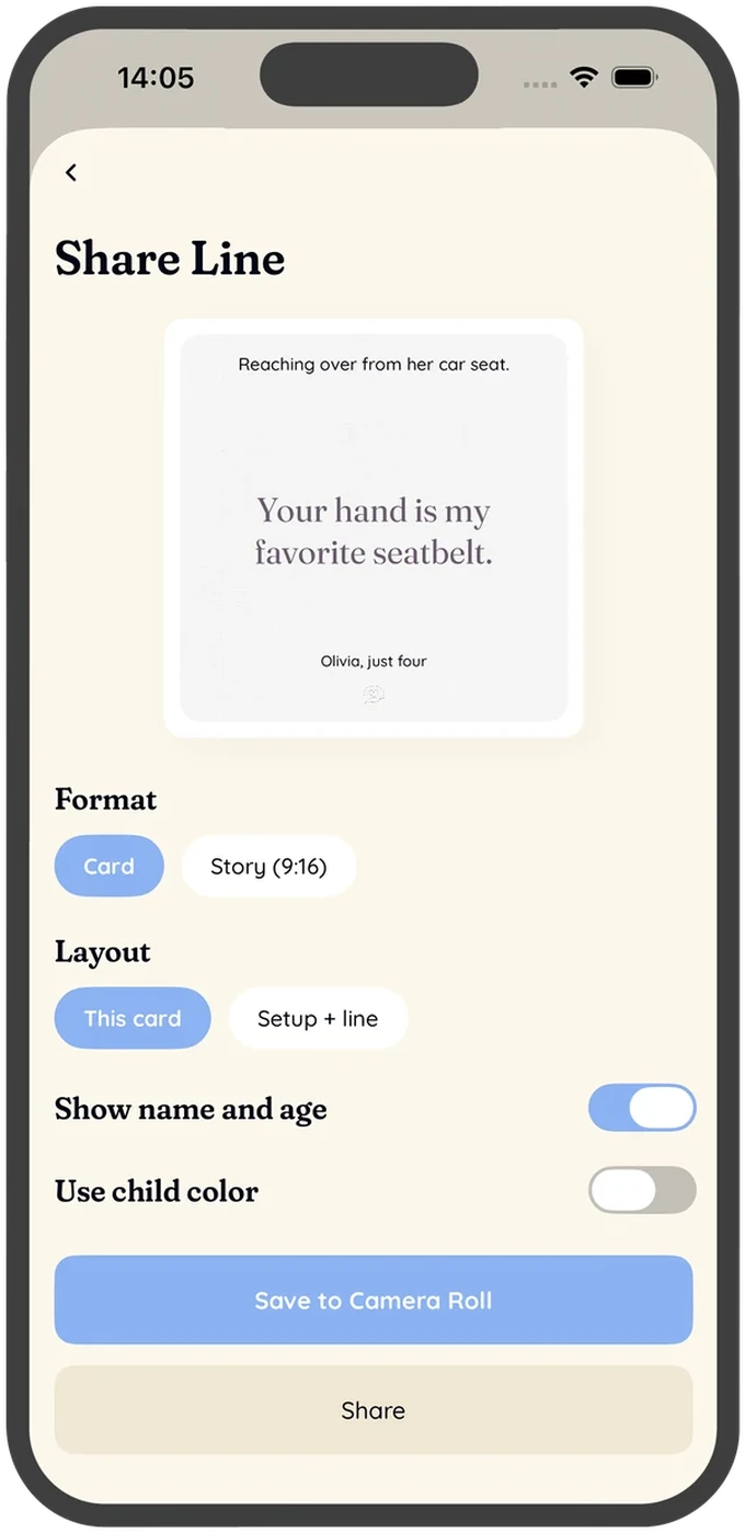 Little Lines app screen: Send it to grandma